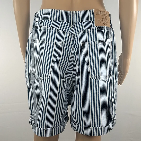 Northcrest Jean Co High Rise stripey rolled cuff shorts Size 12 SHOPKO Vintage - Picture 9 of 17